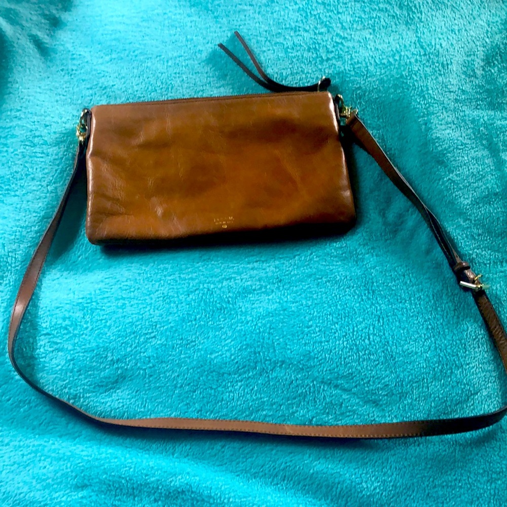 Fossil brown leather crossbody